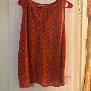 Loft Fashion Orange Printed Sleeveless Scoop Neck Camisole